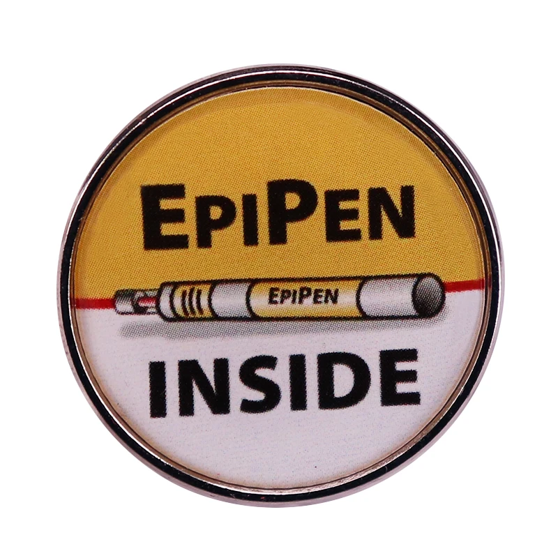 EpiPen-Pin de solapa interior, insignia médica de alerta de alergia