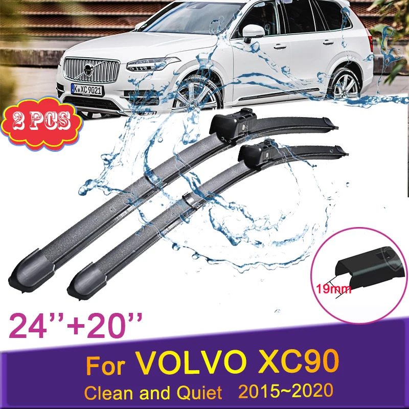 

Car Wiper Blades for VOLVO XC90 2015 2016 2017 2018 2019 2020 Front Windshield Frameless Durable Rubber Snow Shaving Accessories
