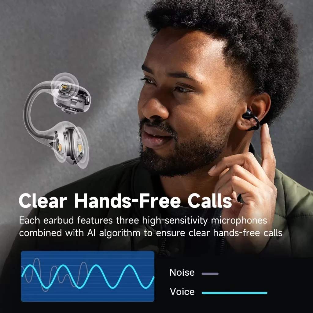 EDIFIIER LolliClip Open سماعة رأس لاسلكية حقيقية مفتوحة لاسلكية متعددة النقاط اتصال هاي فاي LDAC التكيفية ANC سماعة رأس بلوتوث 5.4 IP56