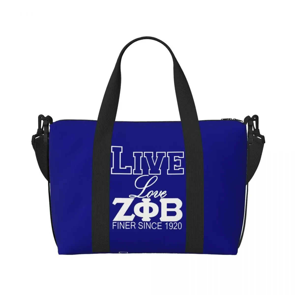 مخصص لايف الحب ZPB 1920 البقالة حمل أكياس التسوق النساء سعة كبيرة زيتا فاي بيتا اليونانية رسالة الشاطئ رياضة حقائب السفر