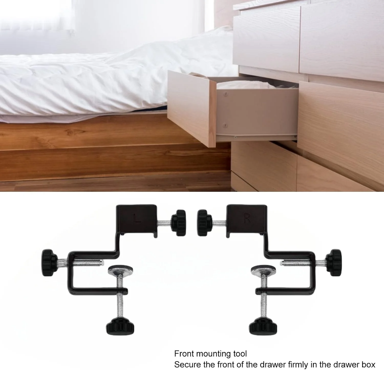 Drawer Front Installation Clamps Drawer Fixing Clips Cabinet Hardware Jig Woodwork Drawer Cabinet Clamp Tools Parts Desk Wardrob