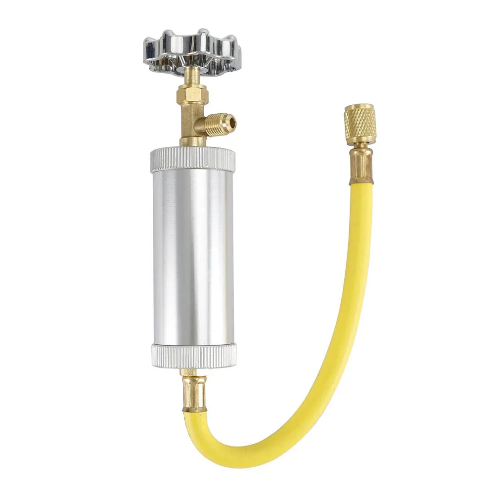 

R134A R12 AC Oil Injector Tool Hand Pump for Adding Oil with 1/4 SAE Connections Perfect for Vehicle Maintenance