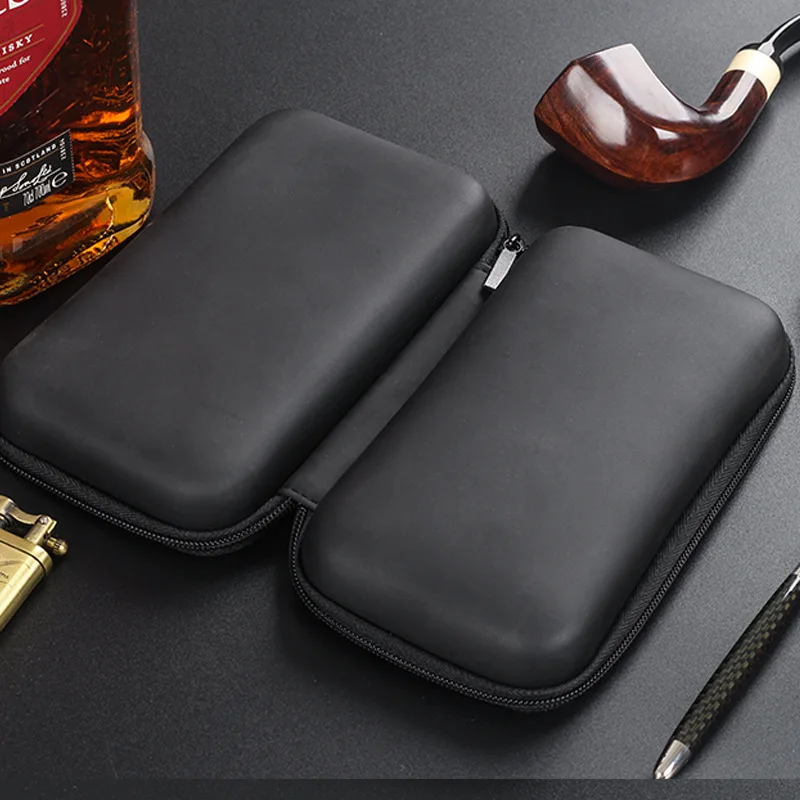 DEJAYA EVA Tobacco Pipe Smoking Case Portable 2PCS Pipa Storage Zipper Bag Lighter Cigarette Smoke Accessories Toolkit Travel