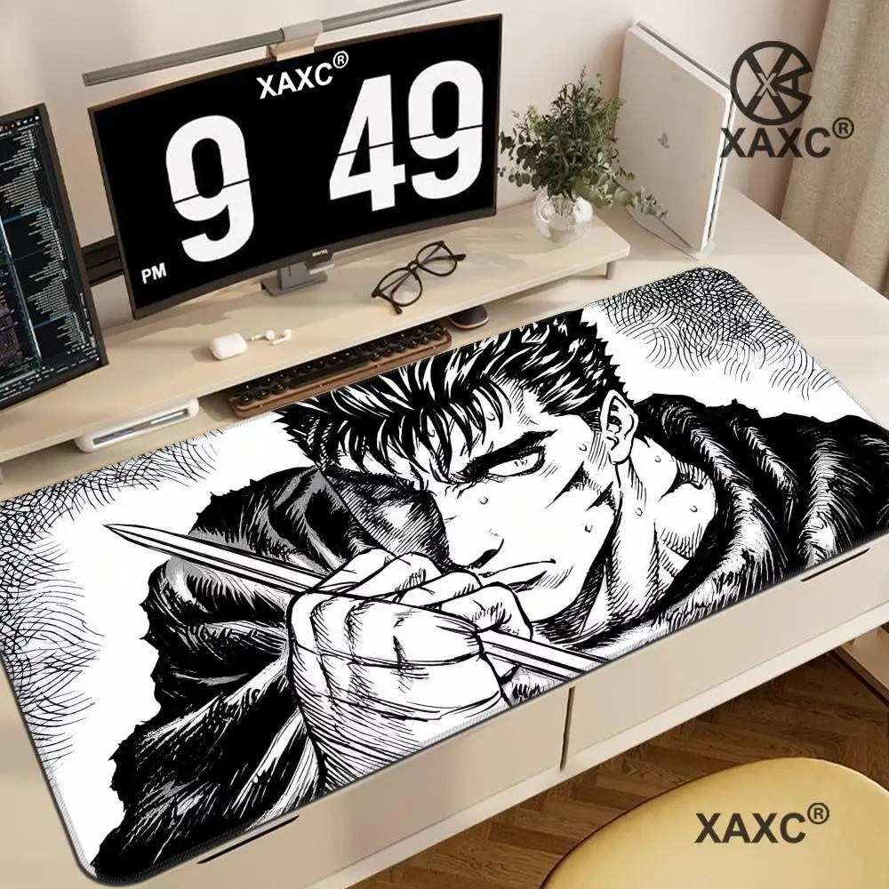 

Black White Anime Mouse Pad Guts sword in berserk Gamer Mat Computer gaming Accessories Keyboard Laptop mouse Desk pad XAXC