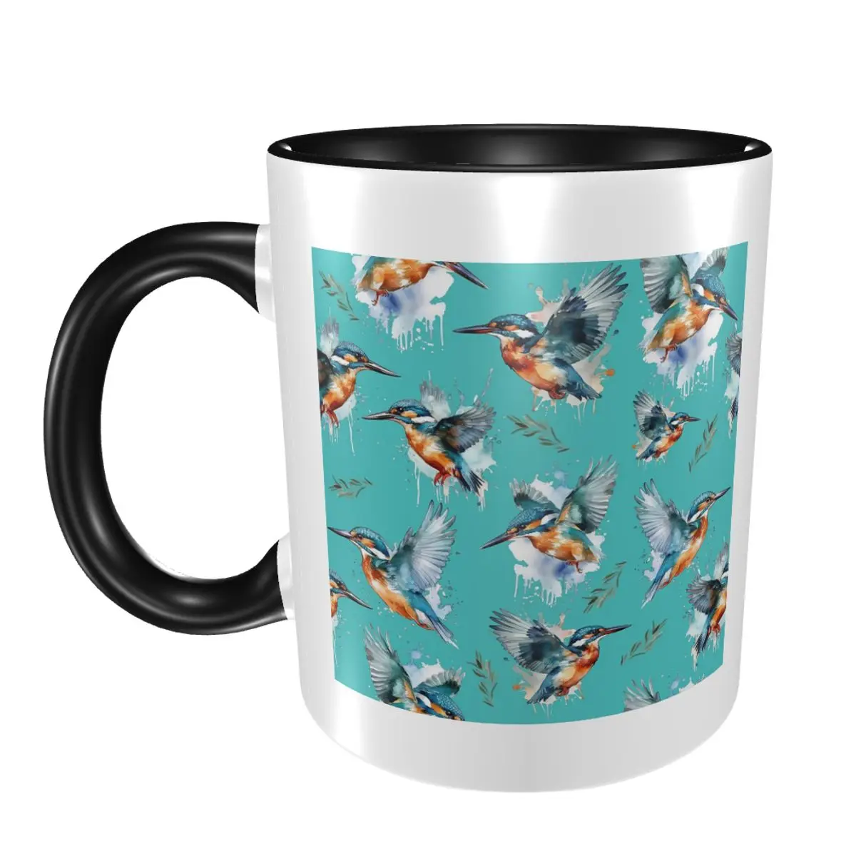 

Кружка с рисунком зимородок, забавные керамические кофейные чашки, чайные кружки, чашка для молока, посуда для напитков, подарки для друзей