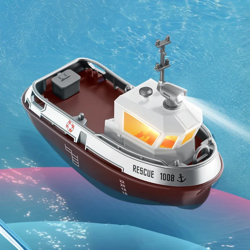 2.4Ghz Mini RC Boat S820 1/72 Powerful Dual Motor Wireless Power RC Tugboat Model Toy Boy Gift