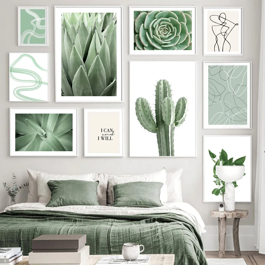 

Green Agave Cactus Plant Leaves Abstract Wall Art Canvas Painting Nordic Posters And Prints For Living Room Decor Wall Pictures