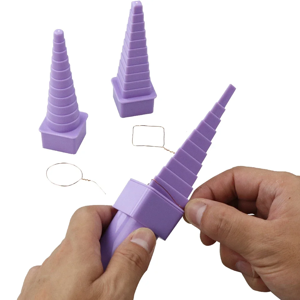 أداة حلقات مغزل سلكية متعددة الزوايا اليمنى مع 3 أشكال و32 مقاسًا