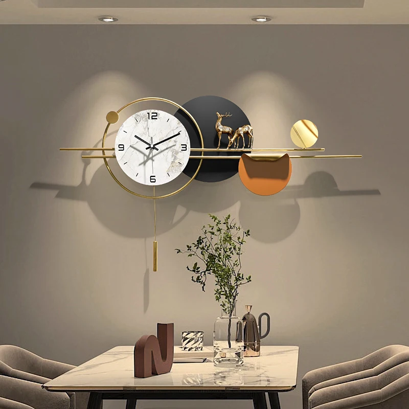 

Large Aesthetic Wall Clock Big Size Design Light Luxury Minimalist Clock Korean Upscale Atmosphere Relojes De Pared Home Decor