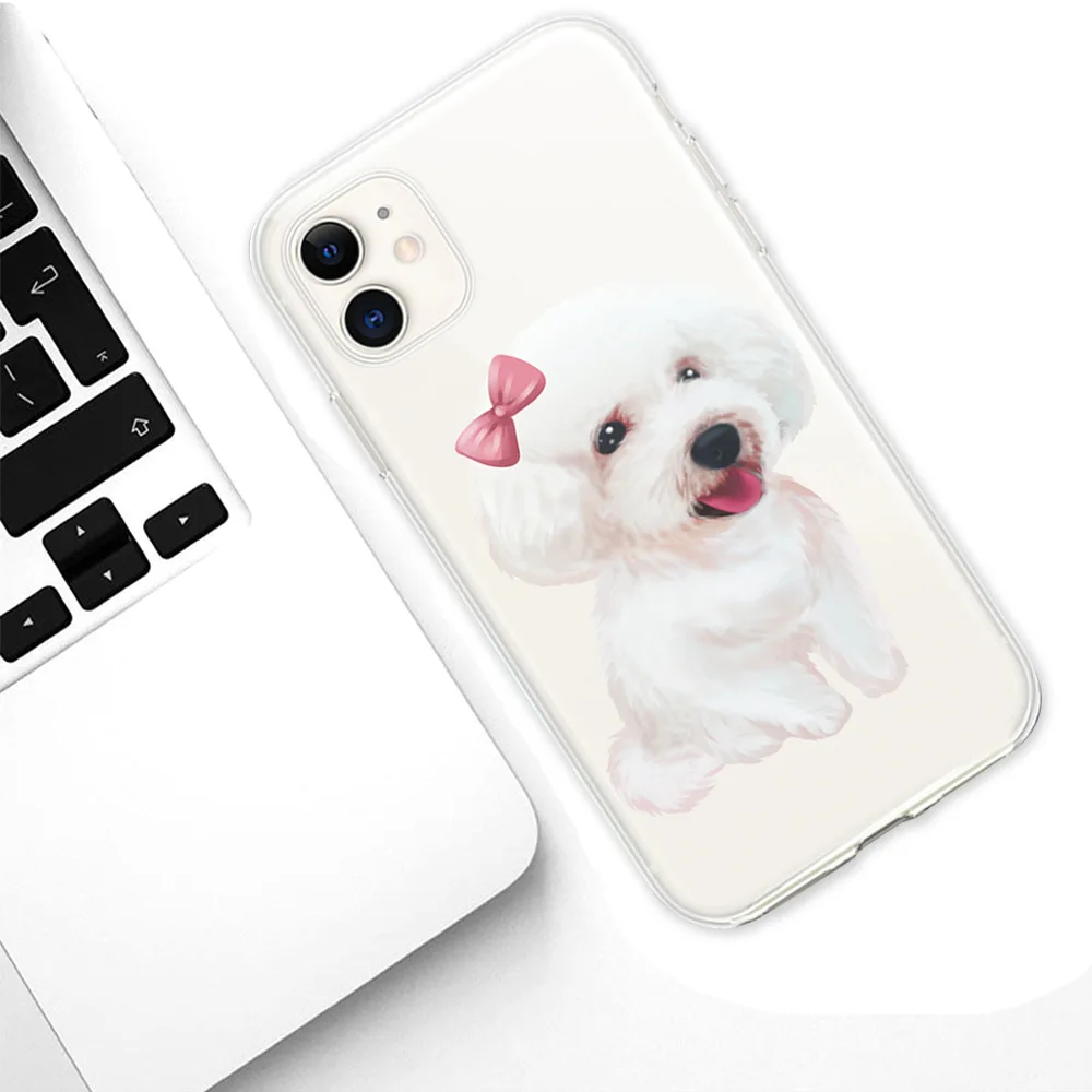 Cartoon Hond Telefoon Case Voor iPhone 16 15 14 13 12 11 Pro XS MAX 7 XR 8 7 Plus Clear cover Fundas