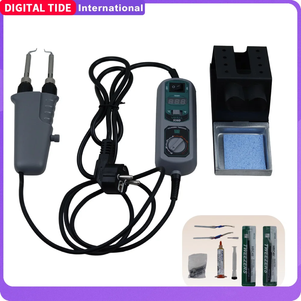 

938D Portable Hot Tweezers 110V / 220V Mini Soldering Iron Station Welding Tool For PCB BGA SMD Rework Station