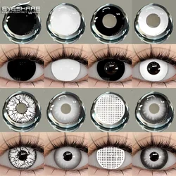 EYESHARE-lentillas de colores para Cosplay, lentes de contacto para Halloween, uso anual, blancas, negras, 1 par