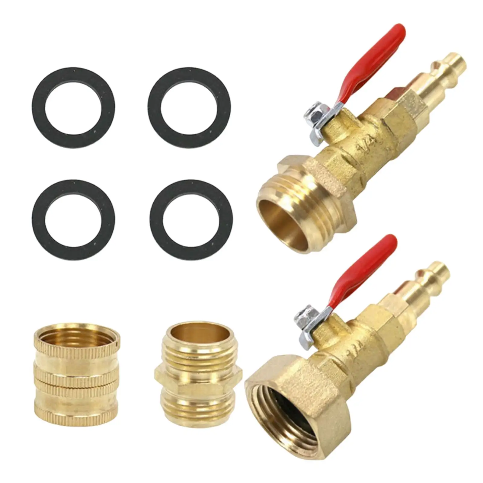 

Winterize Blowout Adapter Set for RV, with 1/4" Quick Connect Plug 3/4 inch Female Male Ght Thread for Travel Trailer, Boat