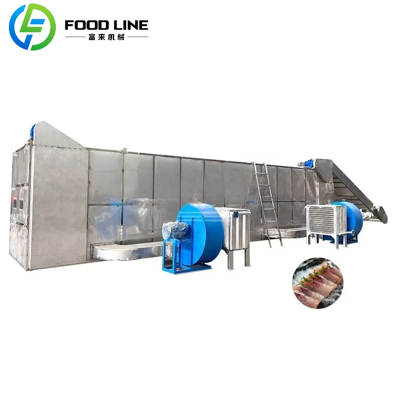 Large Continuous Meat Fish Food Processing Equipment Mesh Belt Dryer Seafood Drying Machine