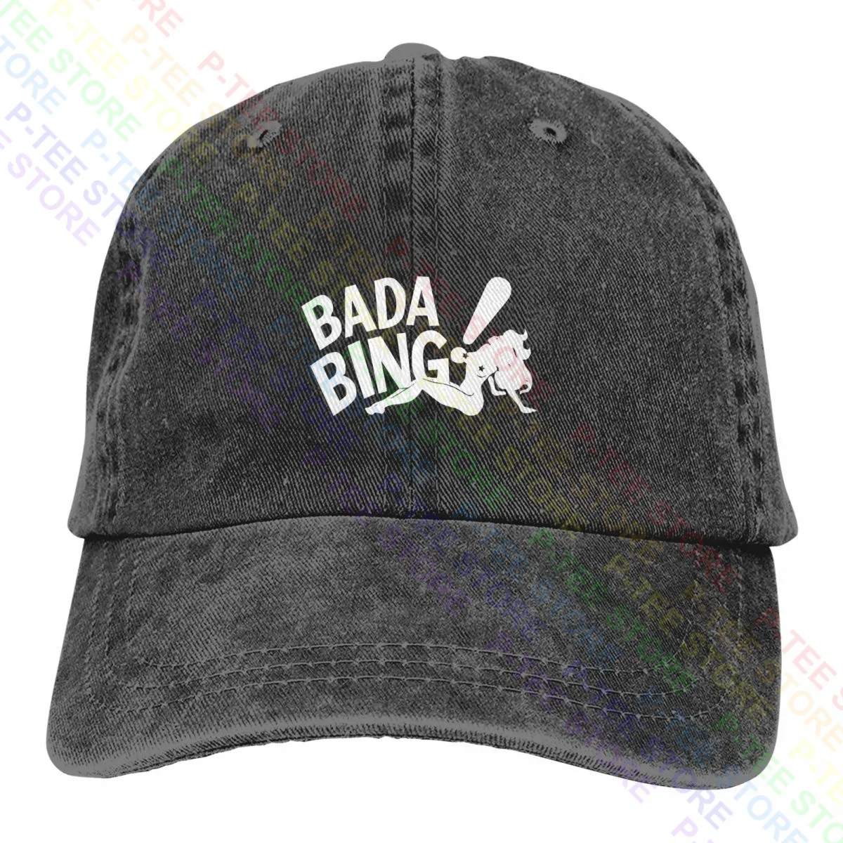 Bada Bing Sopranos Retro Cool Mob Gangster Vintage Mafia Washed Denim Baseball Cap Trucker Hats Unisex