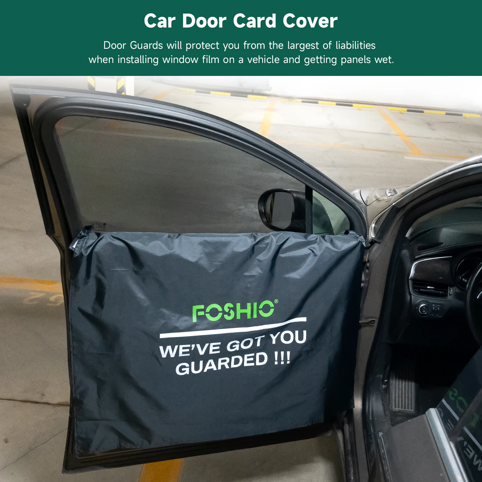 FOSHIO 2/4pcs Car Door Panels Cover Waterproof Protection Tools Side Window Film Tinting Glass Wash Cleaning Vehicle Nylon Guard