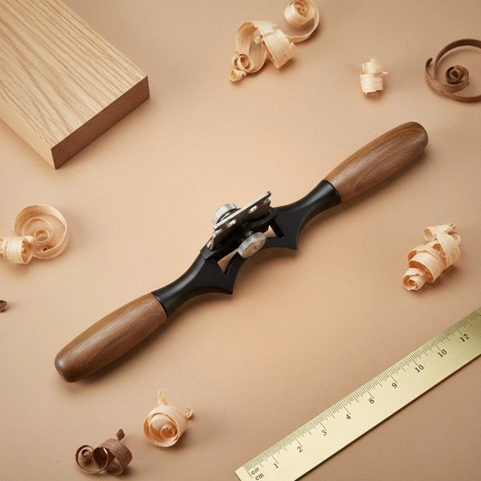 

Concave Bottom Hand Plane Ergonomic Wooden Handles Curved Sole Spokeshave Wood Shaping Plane Adjustable Blade Thickness