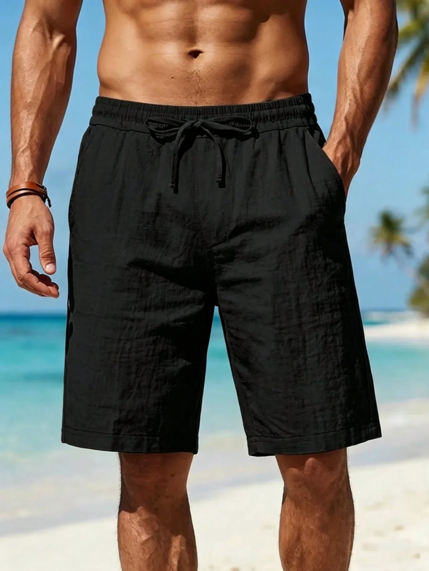 Thumbnail 4 - #23 Trending Mens Cotton Linen Summer Shorts Right Now