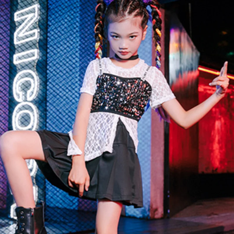 

Children's jazz dance girl fashion cool performance costume children's hip-hop dance clothing