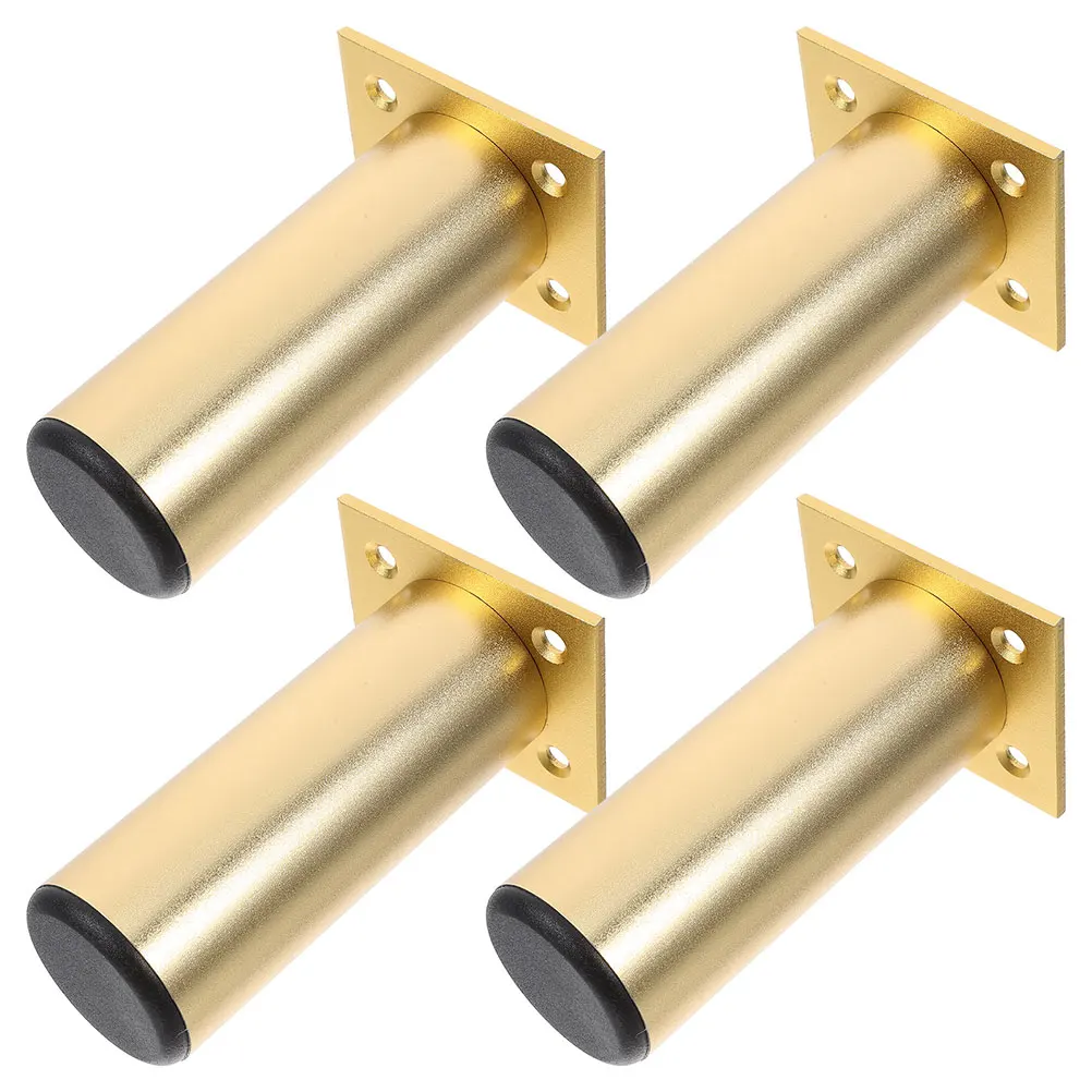 

4pcs Adjustable Furniture Legs Replacement Round Aluminum Alloy Cabinet Feet for Sofa Table Golden Durable Lightweight Sturdy