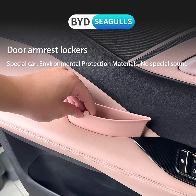 

4Pcs For Byd Dolphin Mini Seagull 2023 2024 Car Front Rear Door Handle Armrest Storage Box Holder Door Slot Debris Storage Box