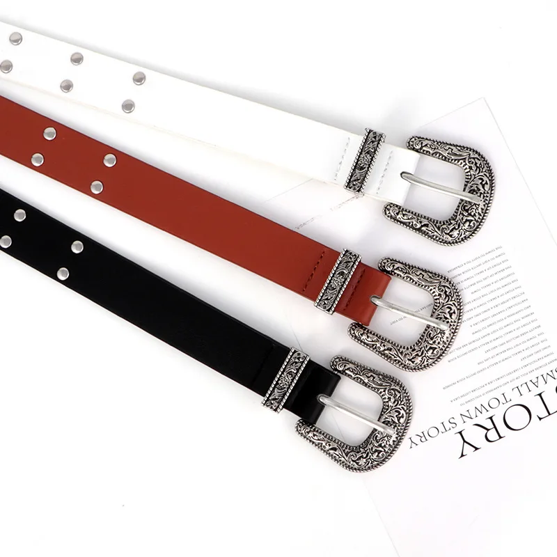 Vintage Dames Riem Versiering Veelzijdige Mode Persoonlijkheid Punk Dames Riem Jeans Riem