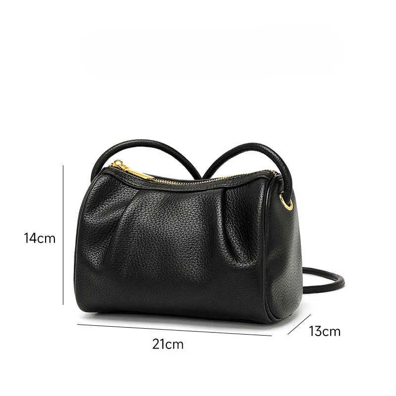 Handbag Woman Sutra All-match Leather Pillow Case Large Capacity Stylish Shoulder Handbag Crossbody Bags