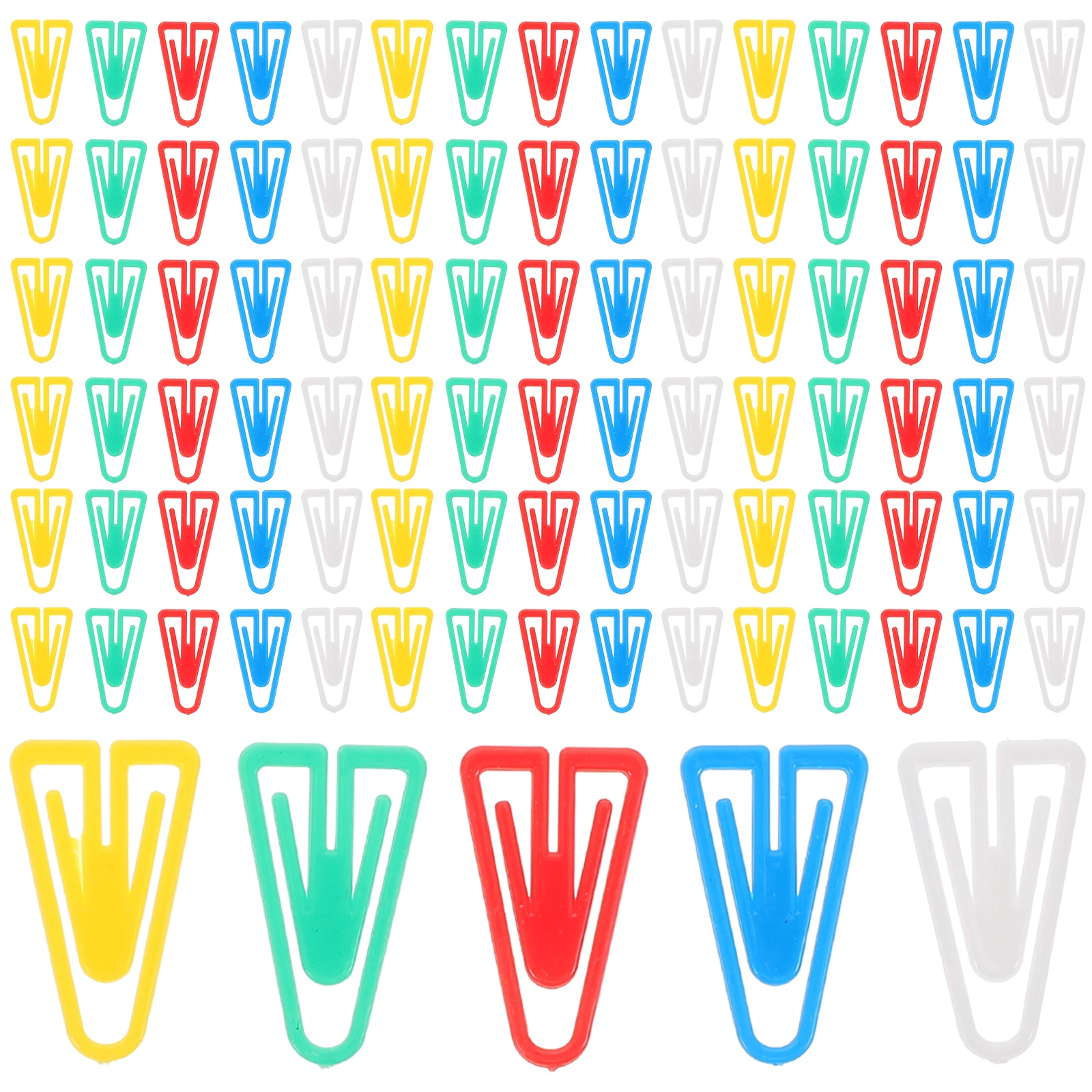 100 Pcs Triangular Paper Clips Colored Small Multi use Office Document Stationery Supplies Organizing Accessories