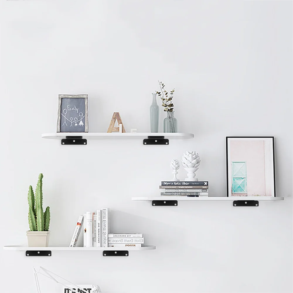 

Heavy Duty L-Shaped Shelf Brackets 2 Pcs Carbon Steel Invisible Supports with Screws & Drill Bit for Wooden Boards