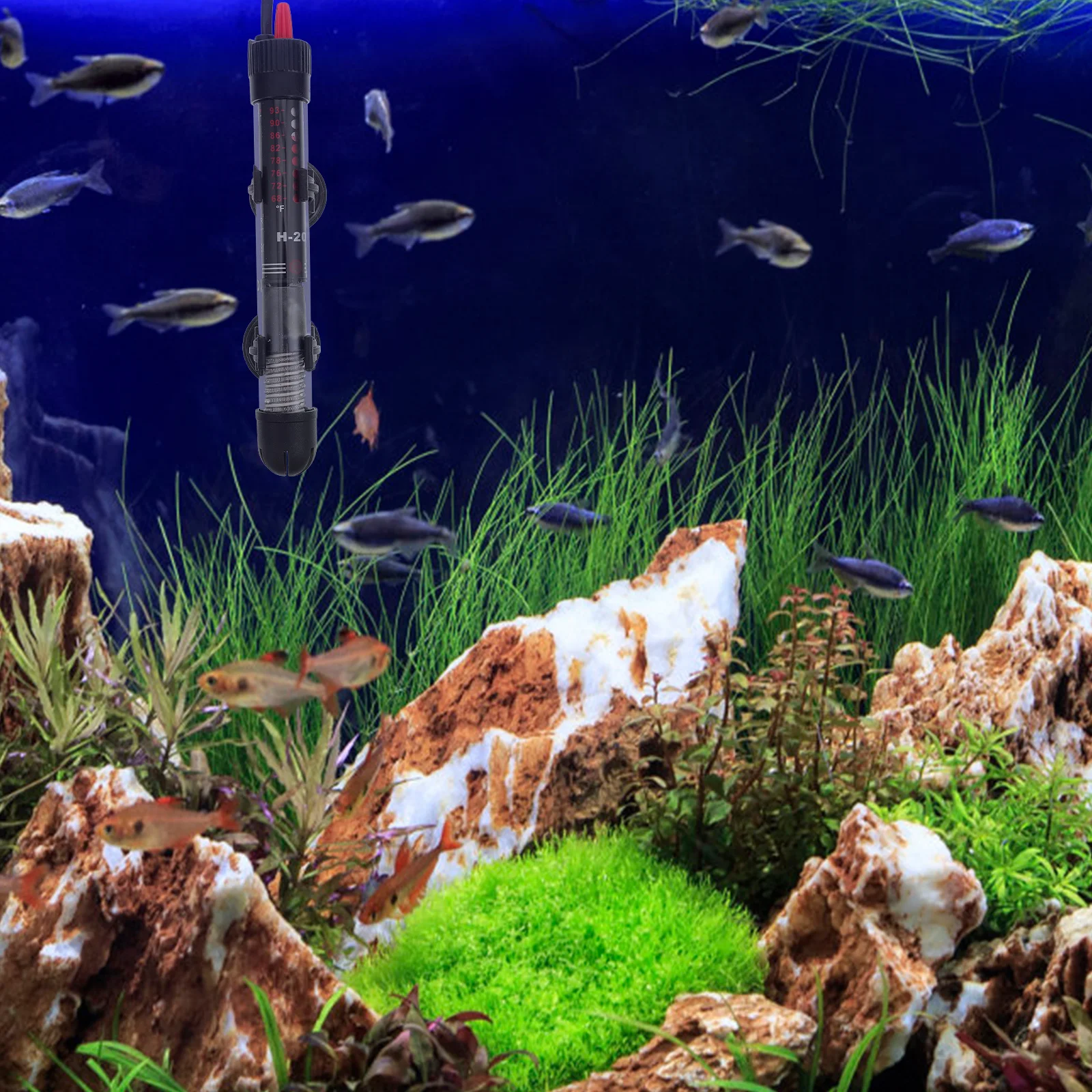

Aquarium Heater 50W Submersible Heating Rod Fish Tank Adjustable Temperature Controller Practical Gift Small Size Easy Install