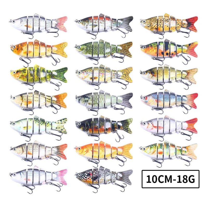 Fishing Lure Swimbait Multi Section Fish Hard Bait Lure Lifelike Fake Bait Bass Slow Sinking Freshwater Saltwater Wobbler Minnow