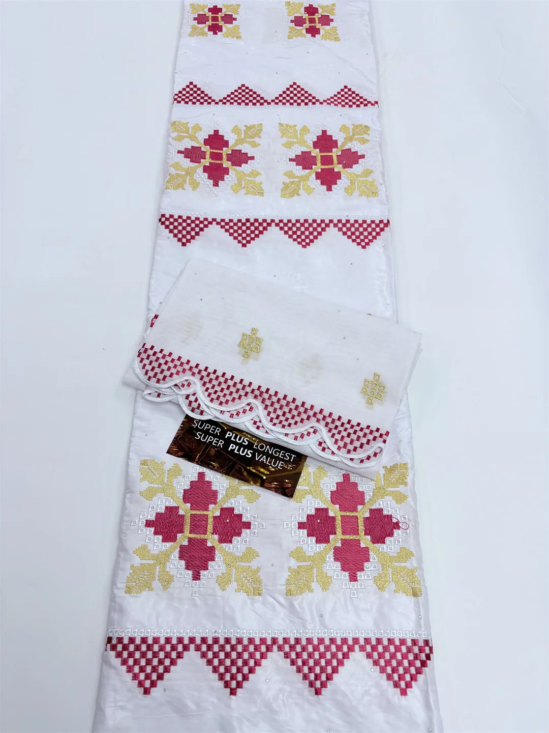 

Ткань African Basin Riche Brode с вышивкой и кружевом, 5+2 ярда, с шарфом, последняя модная коллекция, для свадебных торжеств 2026 года