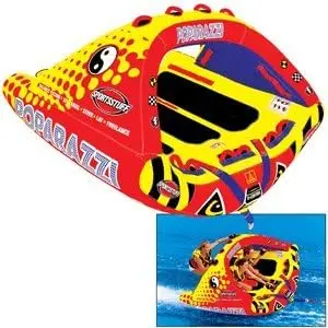 1-3 Rider Towable Tube for Boating, Red