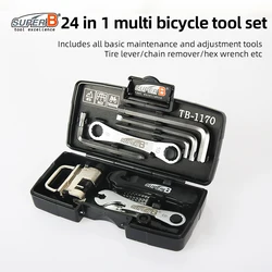 SUPER B 24 In 1 Mini Portable Bicycle Tool Sets Box Cycling Tools Professional Bike Multifunction Bicycle Repair Tool Key Set