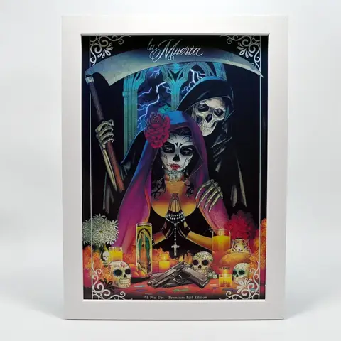 Einzigartige Santa Muerte Kunst Wandbehang Dekor Malerei Wandaufkleber – The Great Chicano Tattoo Art Poster Flip Chart für Wand A4