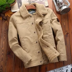 2023 New Fashion Versatile Loose Fit Men's Thickened Winter Polo Warm Cotton Coat Youth Casual Coat