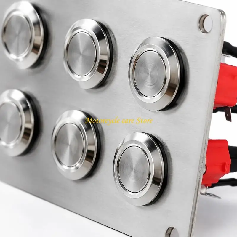 U75F Recreational Vehicle and Truck Electrical Control Panel with 6 Buttons for Lighting and Accessory Circuits, Attached