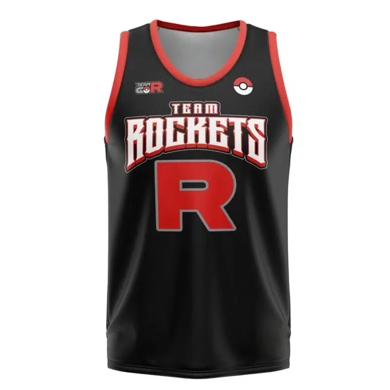 

Pok É Mon Rocket Team Cartoon Anime Basketball Vest Men's and Women's Sports Casual Vest Children's and Adult 3D Printing