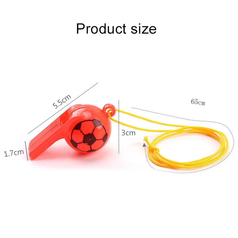 10/20/30pcs Football Style Whistle with Rope Plastic Colorful Sports Competition Cheering Props for Cheerleading Teams TMZ