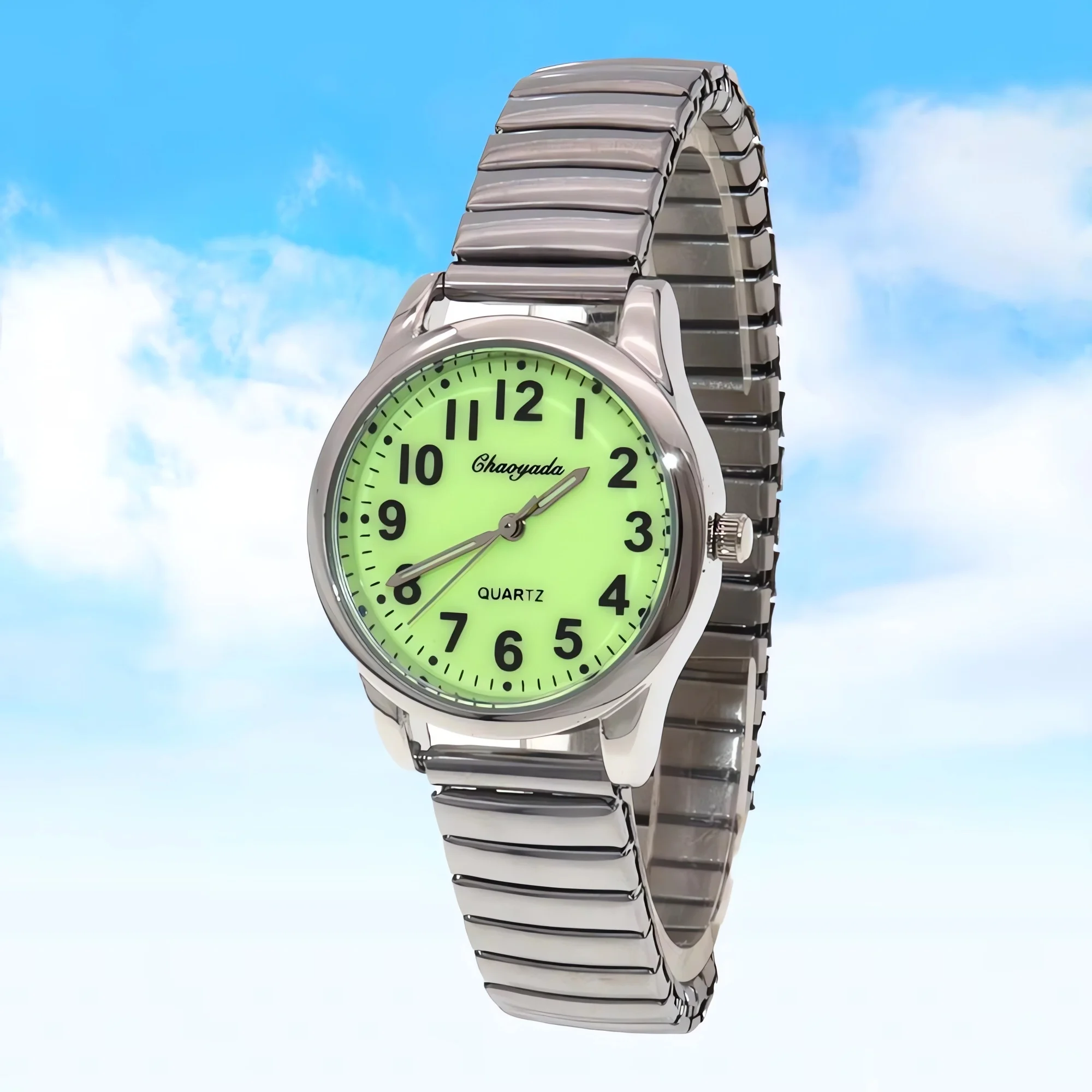 

Couple Stainless Steel Quartz Digital Watch Luminous Face Clock Men Women Waterproof Wristwatch