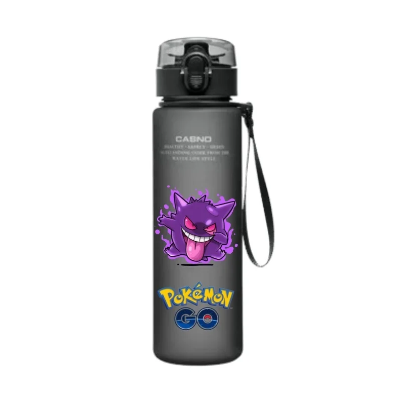 560ML Pokemon Water Cup Anime Portable Children's Cute Pikachu Gengar Plastic Outdoor Sports Large Capacity Water Bottle Gifts