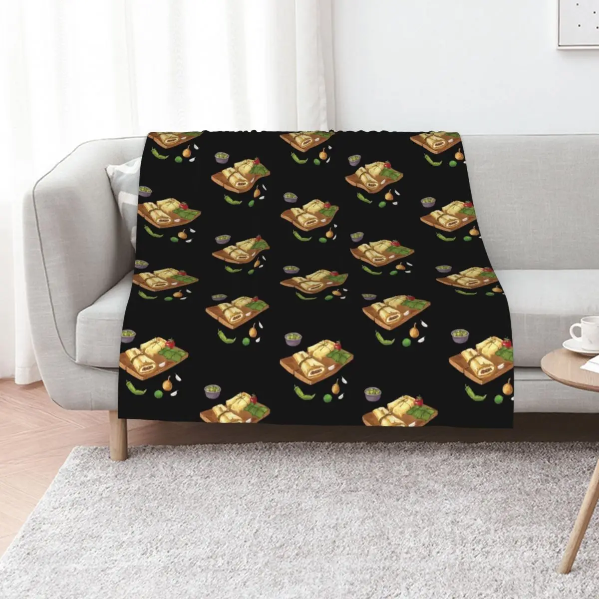Tamales and Ingredients Throw Blanket For Decorative Sofa bed plaid Decorative Sofa Travel Decorative Beds Weighted Blankets
