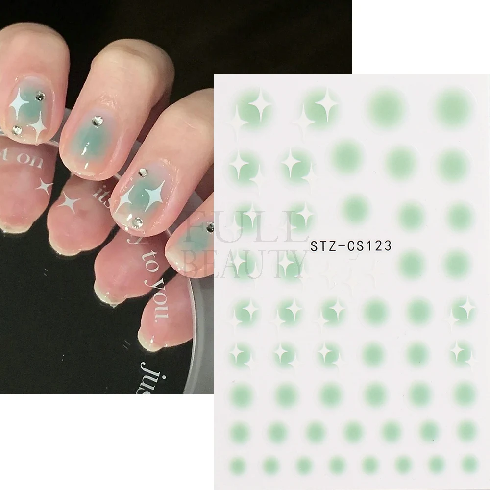 Airbrush Nail Art Stickers Love Heart Stars Sliders For Nail Cool Tribal Pattern Decal Flame Summer Decoration Tatto GLSTZ-CS138