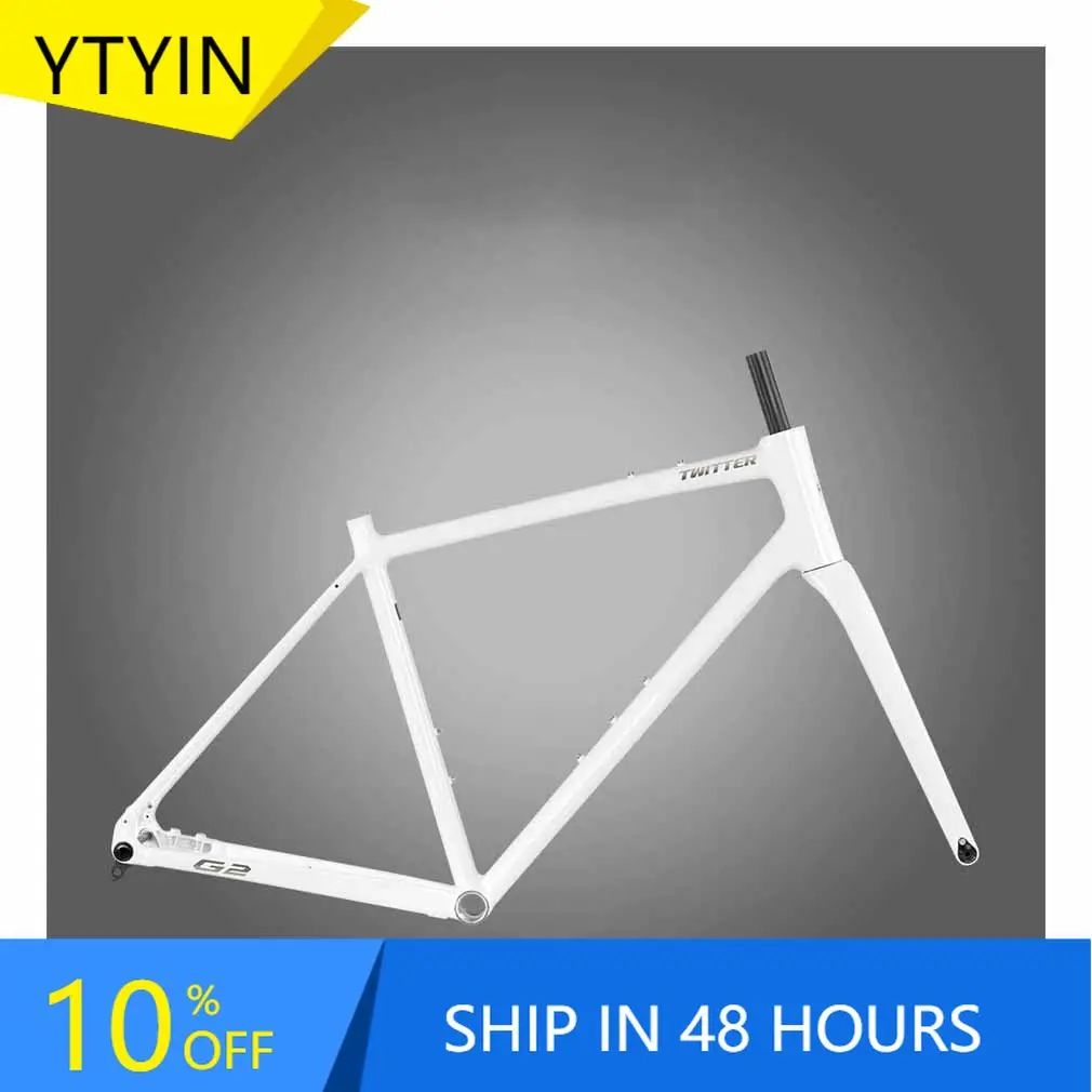 

YTYIN 700C Gravel Road Bike Frameset 45cm 48cm 51cm 54cm Aluminum Alloy Disc Brake Frame F12*100MM R12*142mm Thru-Axle Frame