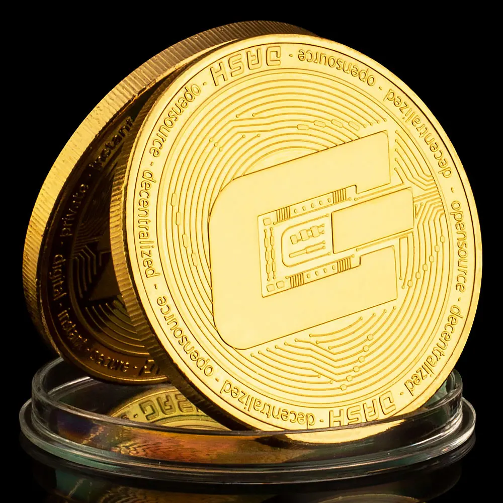 DASH Coin Crypto Coin Cryptocurrency Collectible Gift Coin Art Collection Physical Golden Plate 1PCS Commemorative Coin