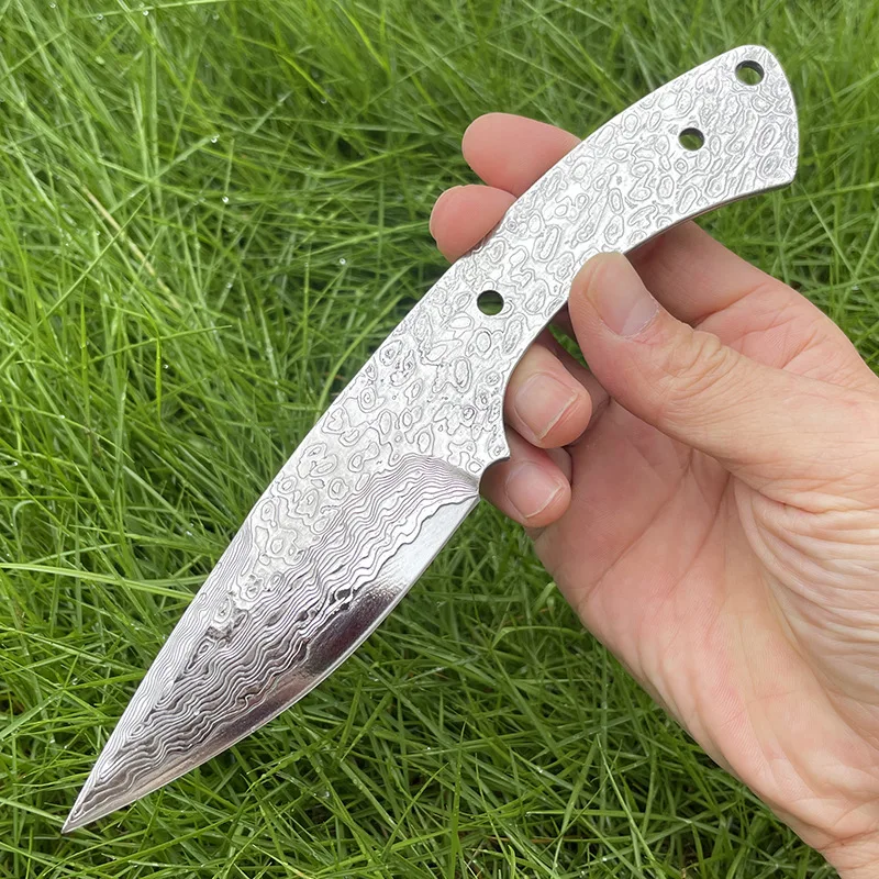 New Damascus Integrated Steel Fixed Blade Knife Embryo Outdoor Camping Survival Knifes Household DIY Semi-finished Blank Strip