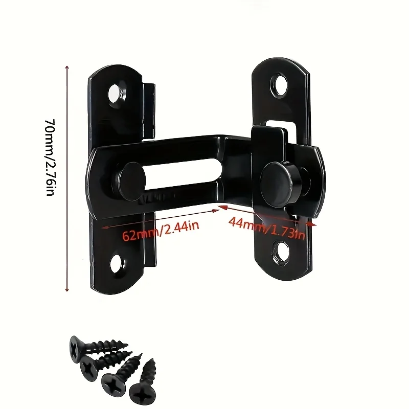 

90-Degree Latch Door Lock Guard Latch Bolt Stainless Steel Toggle Latch Sliding Barn Door Lock Buckle Anti-Theft Hardware