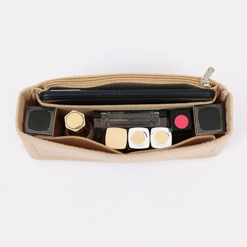 Tragbare weiche Filz einsatz Tasche Handtasche Einsatz Tasche Damen Reisetasche Einsatz Liner Marke Geldbörse Organizer Beutel Make-up Organisatoren – Detail 11