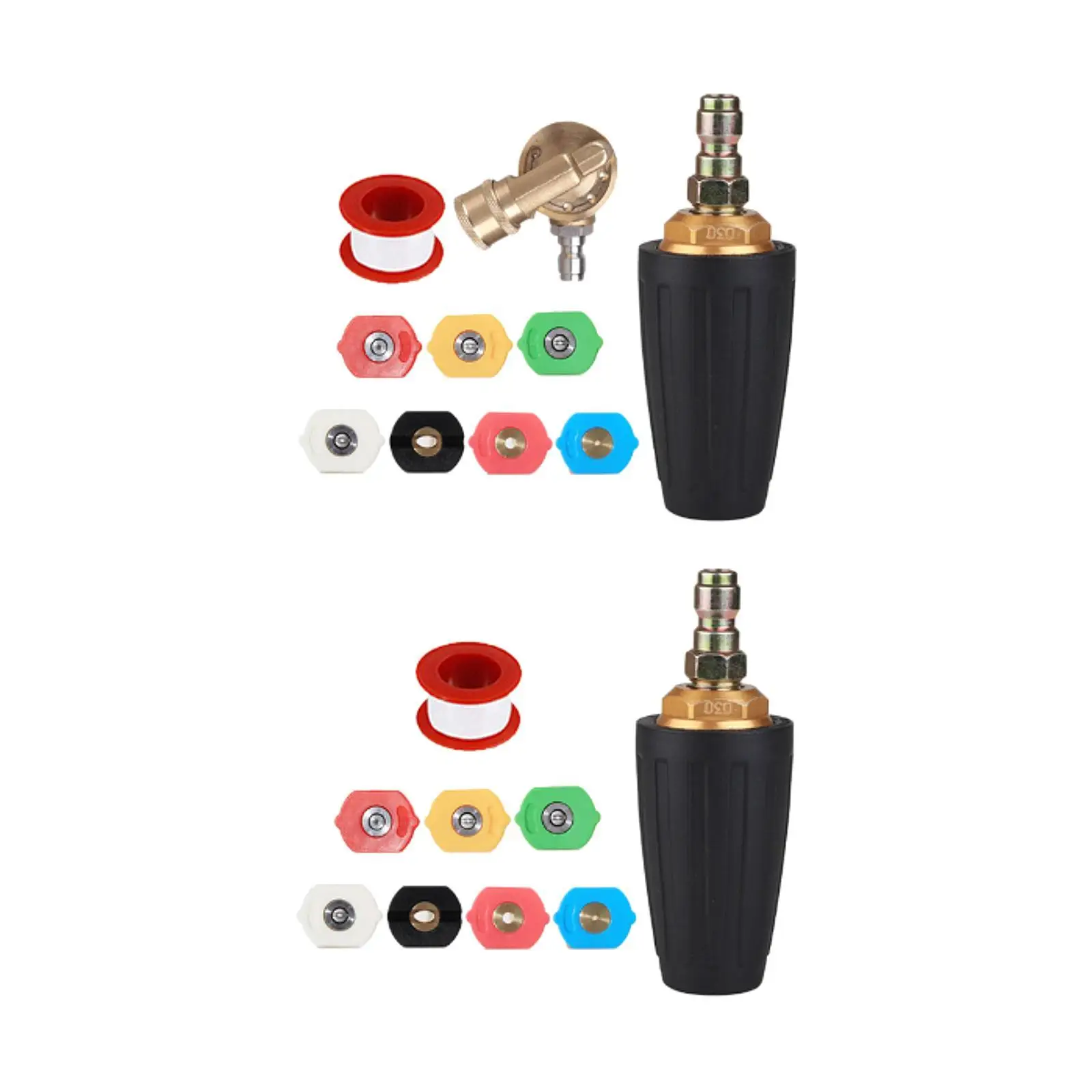 Lavadora de alta presión con boquilla de turbina, 360 °   Boquilla rociadora de repuesto giratoria, conector rápido de 1/4 de pulgada para lavado de autos