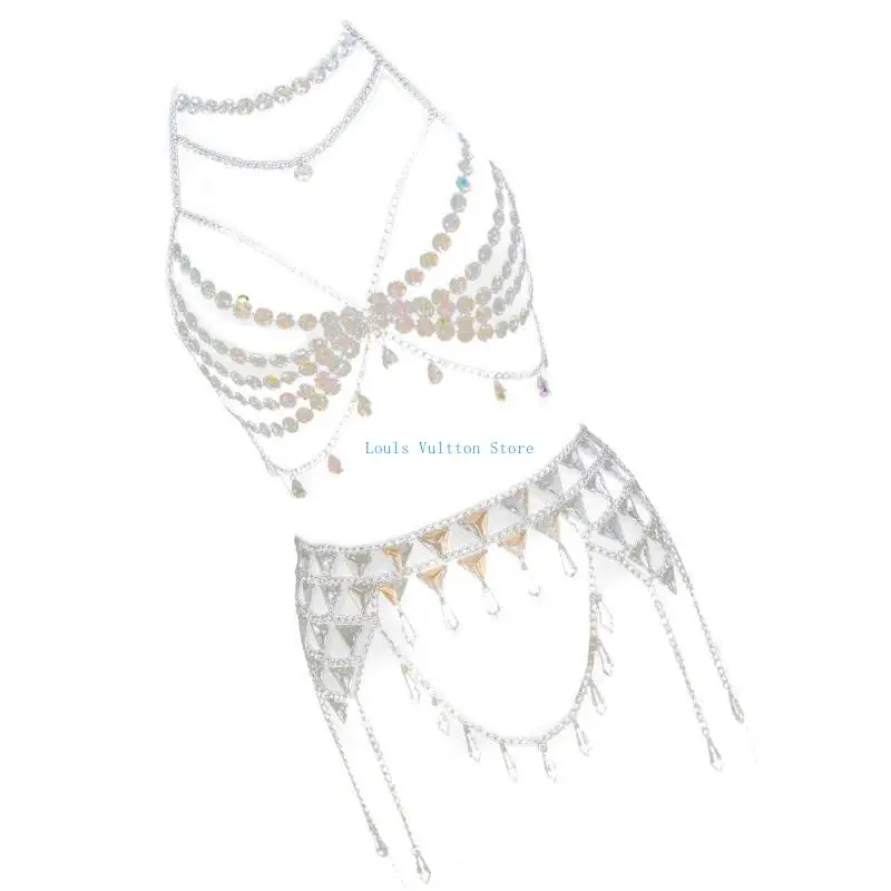 

L5yb блестящие геометрические ювелирные ювелирные изделия набор цепочки для вечеринок для вечеринок